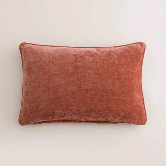 Rectangle Cushion with Feather Fill - Clay, Chenille
