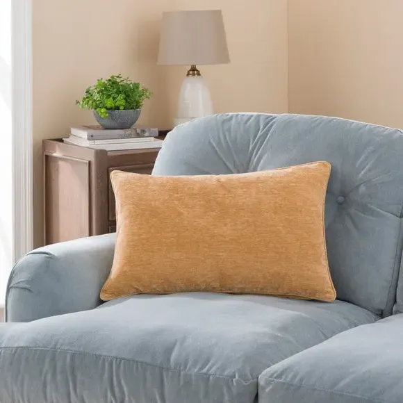 Rectangle Cushion with Feather Fill - Honey, Chenille