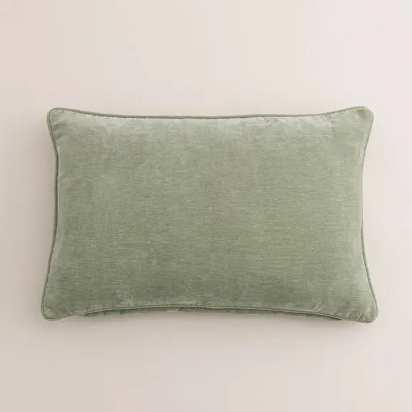 Rectangle Cushion with Feather Fill - Sage, Chenille