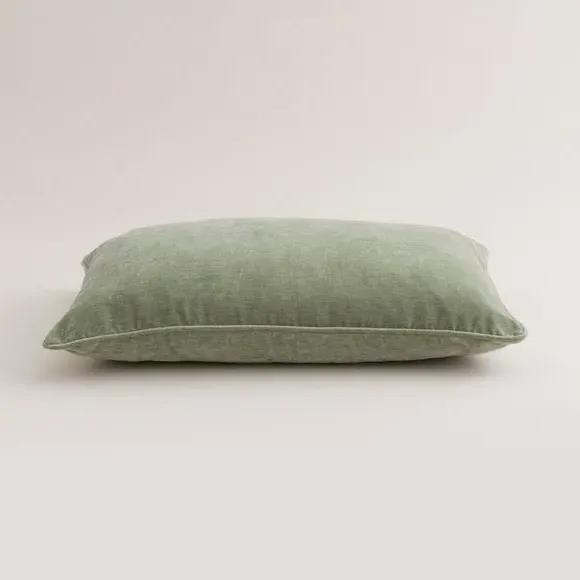 Rectangle Cushion with Feather Fill - Sage, Chenille