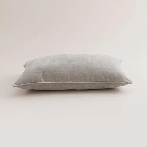 Rectangle Cushion with Feather Fill - Silver, Chenille