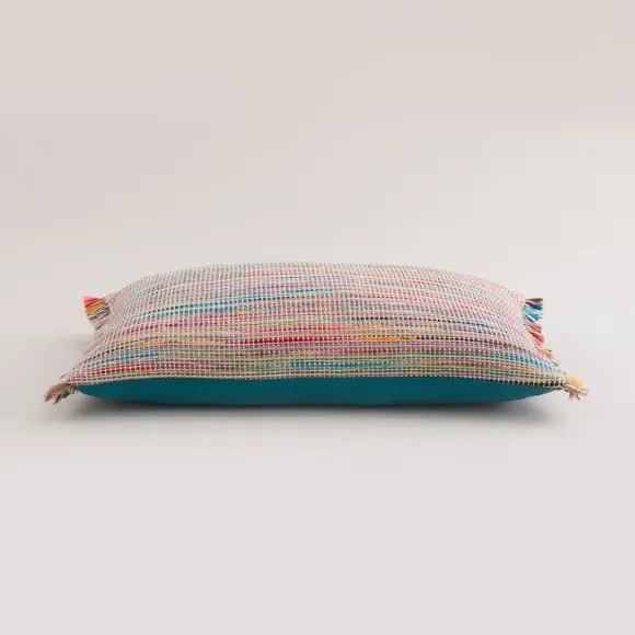 Rectangle Cushion with Fringe - Multicolor, Cotton