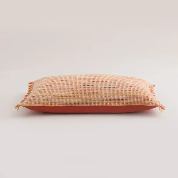 Rectangle Cushion with Fringe - Orange, Cotton