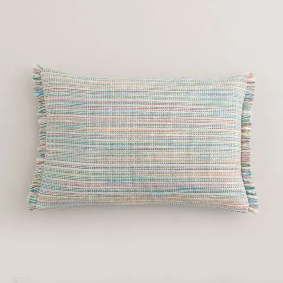 Rectangle Cushion with Fringe - Pastel, Cotton
