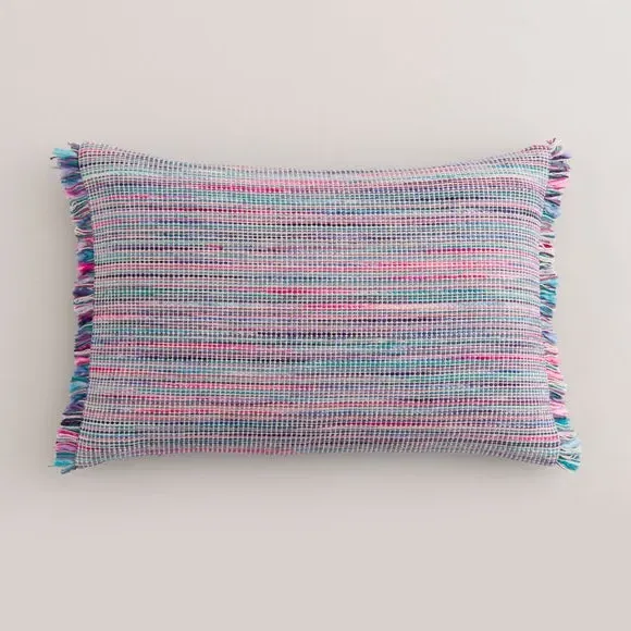 Rectangle Cushion with Fringe - Purple, Cotton
