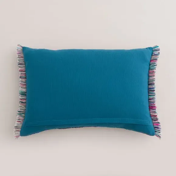 Rectangle Cushion with Fringe - Purple, Cotton