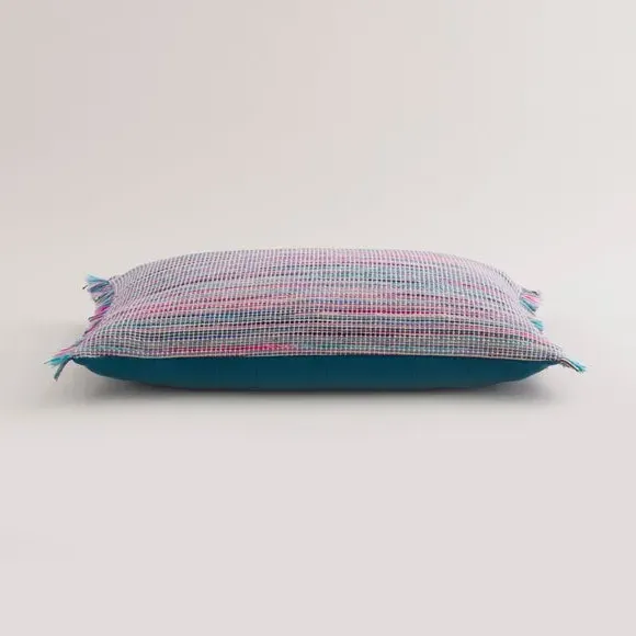 Rectangle Cushion with Fringe - Purple, Cotton