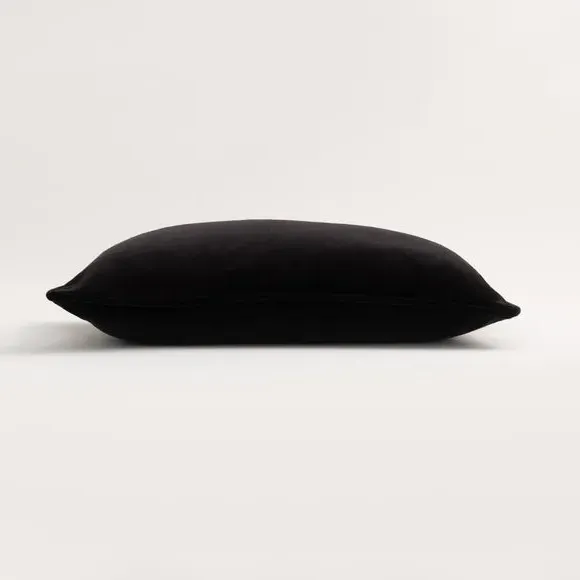 Rectangle Cushion with Piped Edge - Black, Velvet