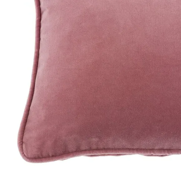 Rectangle Cushion with Piped Edge - Dusky Pink, Velvet