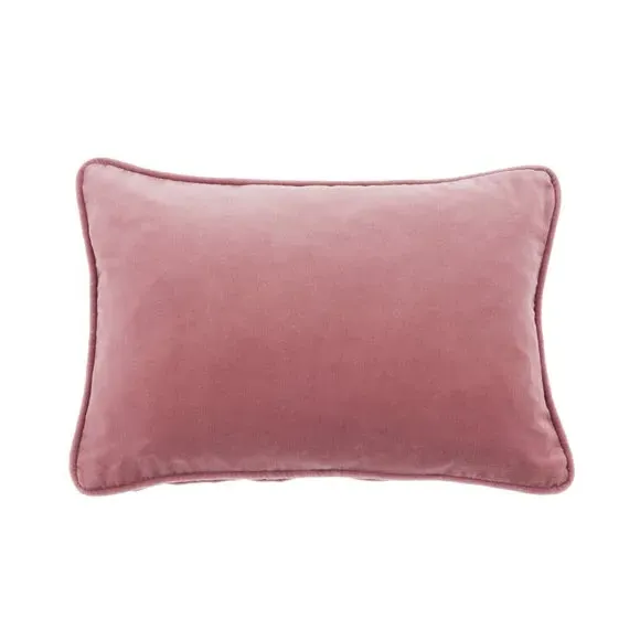 Rectangle Cushion with Piped Edge - Dusky Pink, Velvet