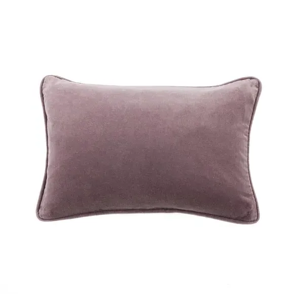 Rectangle Cushion with Piped Edge - Mauve, Velvet