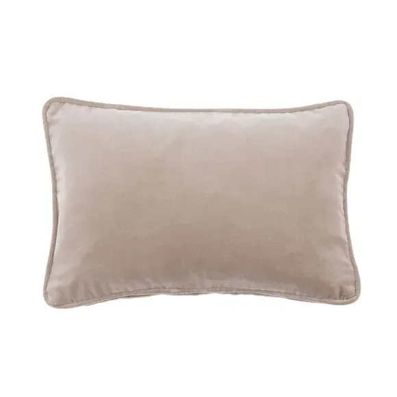 Rectangle Cushion with Piped Edge - Natural, Velvet
