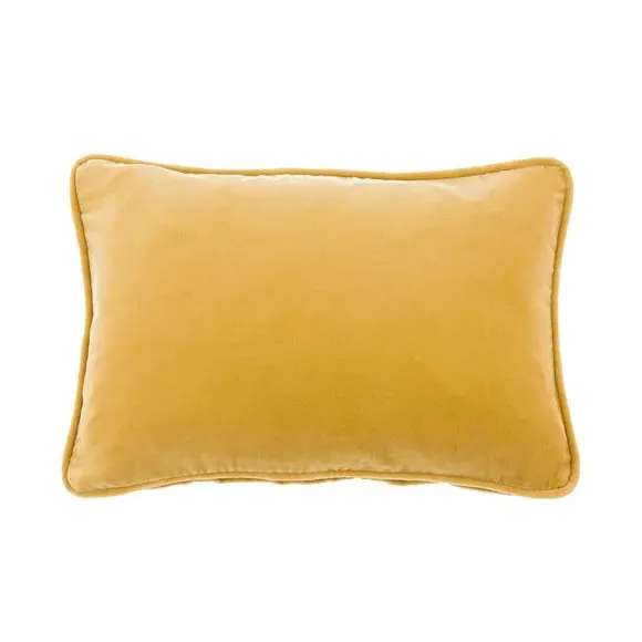 Rectangle Cushion with Piped Edge - Ochre, Velvet