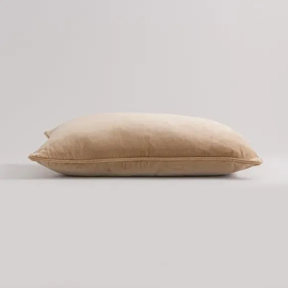 Rectangle Cushion with Piped Edge - Sand, Velvet