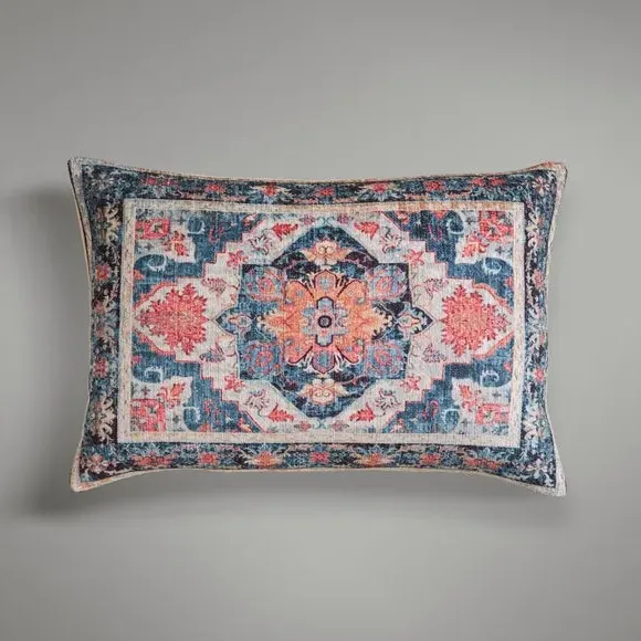 Rectangle Cushion with Zip - Multicolor, Chenille