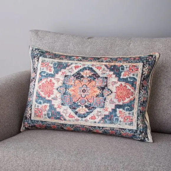 Rectangle Cushion with Zip - Multicolor, Chenille