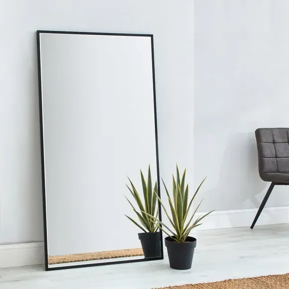 Rectangle Full Length Leaner Mirror - Black image