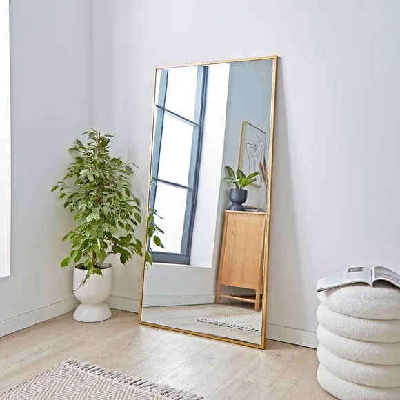 Rectangle Full Length Leaner Mirror - Gold