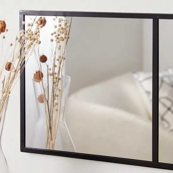 Rectangle Full Length Wall Mirror - Black, Metal