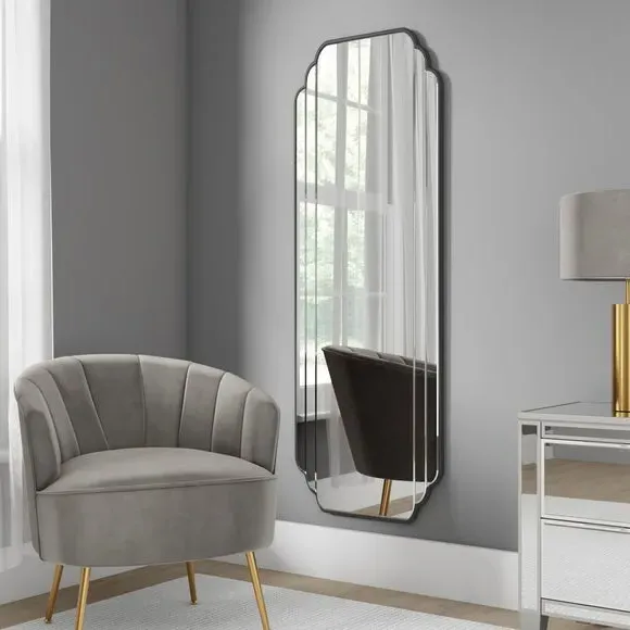 Rectangle Full Length Wall Mirror - Black image