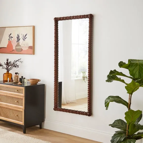 Rectangle Full Length Wall Mirror - Brown, Mango image