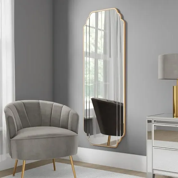 Rectangle Full Length Wall Mirror - Gold