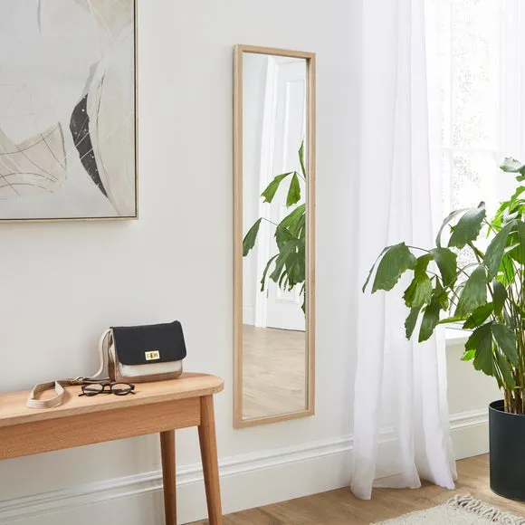 Rectangle Full Length Wall Mirror - Natural, Wood