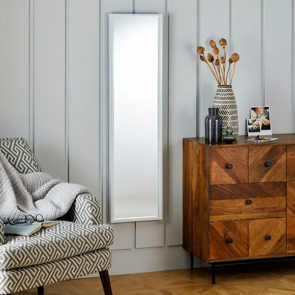 Rectangle Full Length Wall Mirror - White, Wood