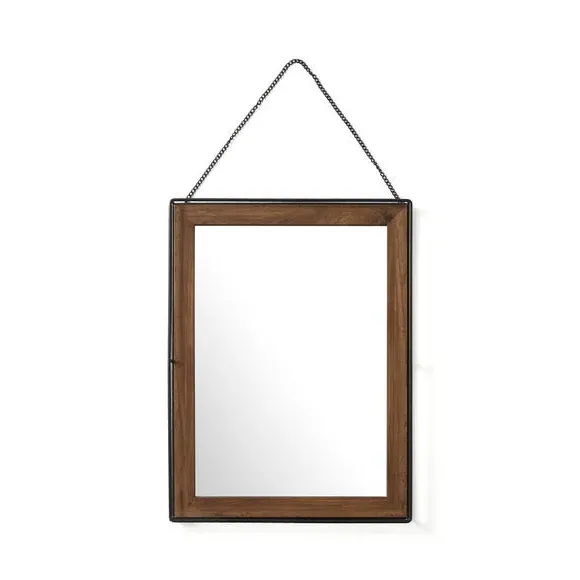 Rectangle Hanging Chain Wall Mirror - Brown