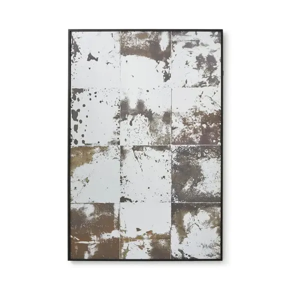 Rectangle Mirror Wall Art - Black Frame