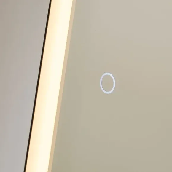 Rectangle Mirror with LED Lighting - Black, Metal