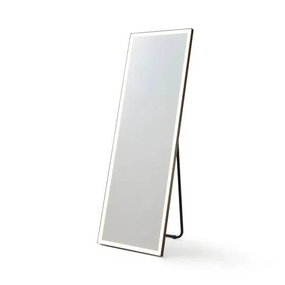 Rectangle Mirror with LED Lighting - Black, Metal