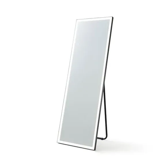 Rectangle Mirror with LED Lighting - Black, Metal