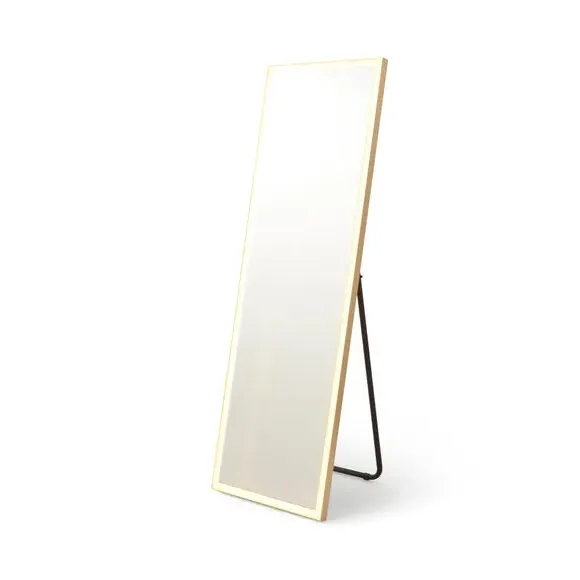 Rectangle Mirror with LED Lighting - Gold, Metal