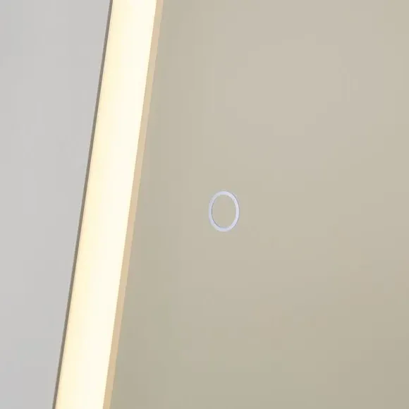 Rectangle Mirror with LED Lighting - Silver, Metal