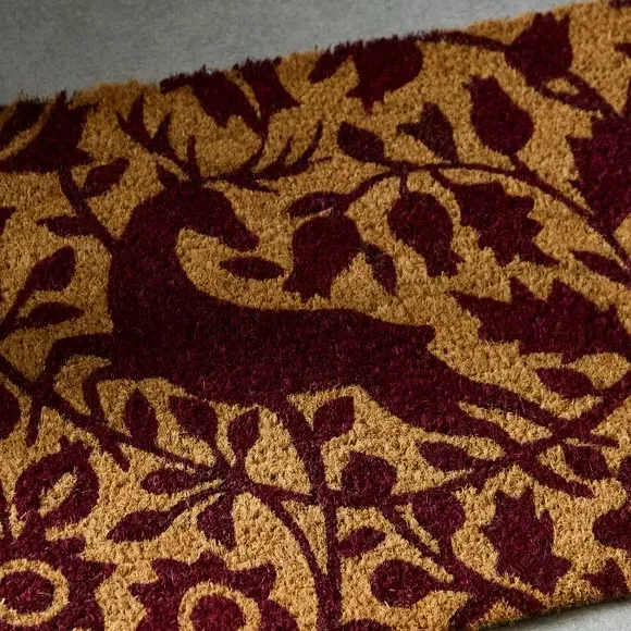 Rectangle Outdoor Doormat Deer Design - Natural, Coir