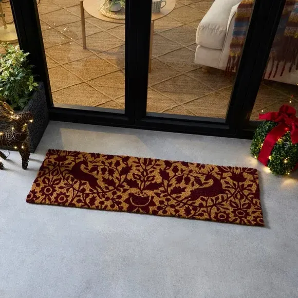 Rectangle Outdoor Doormat Deer Design - Natural, Coir