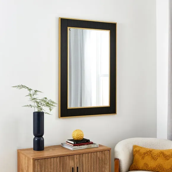 Rectangle Overmantel Mirror - Black