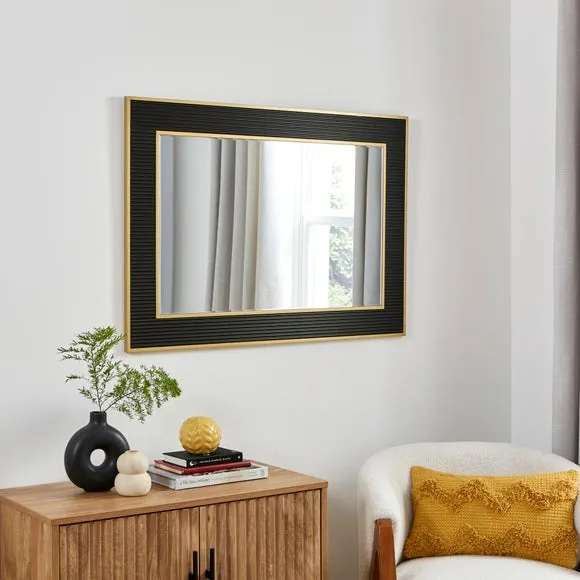 Rectangle Overmantel Mirror - Black image
