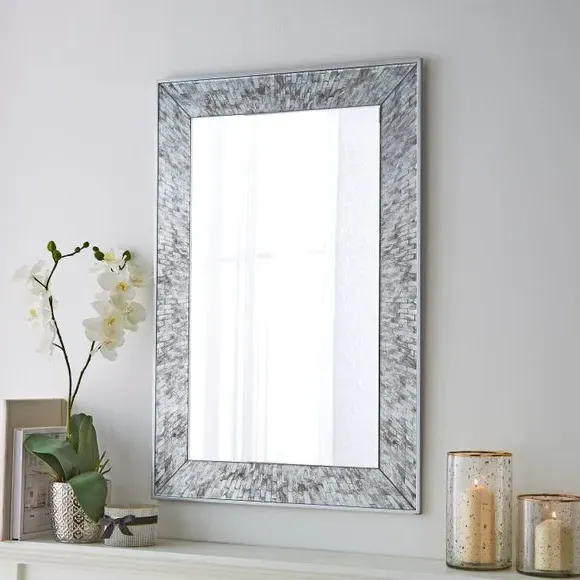 Rectangle Overmantel Wall Mirror - Silver