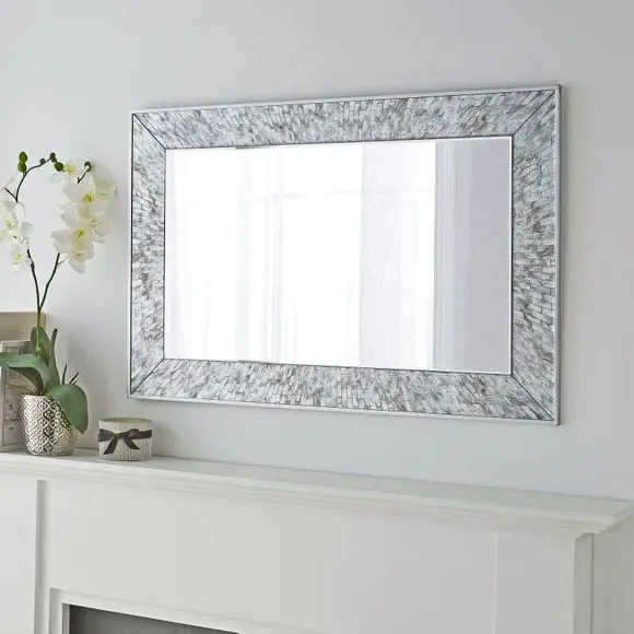Rectangle Overmantel Wall Mirror - Silver image