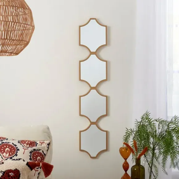 Rectangle Panel Wall Mirror - Gold