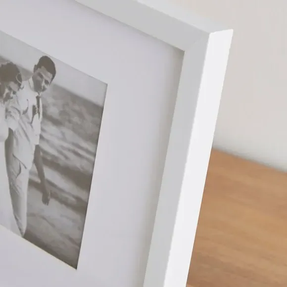 Rectangle Photo Frame with Mount - White