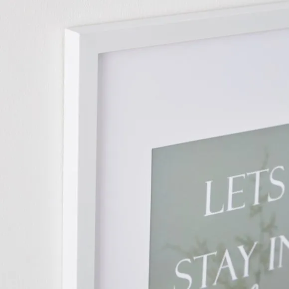 Rectangle Photo Frame with Mount - White