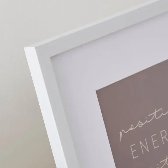 Rectangle Photo Frame with Mount - White