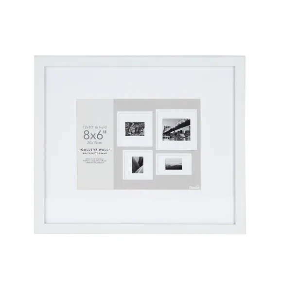 Rectangle Photo Frame with Mount - White