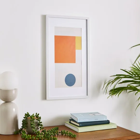 Rectangle Photo Frame with Mount - White