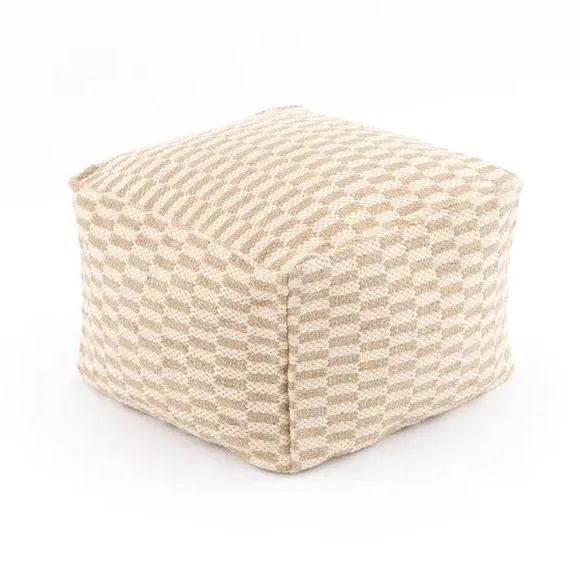 Rectangle Pouffe Checkerboard - Natural