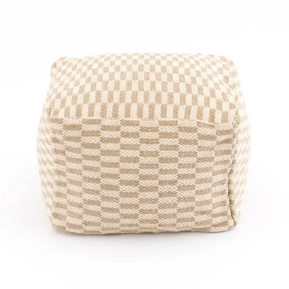 Rectangle Pouffe Checkerboard - Natural