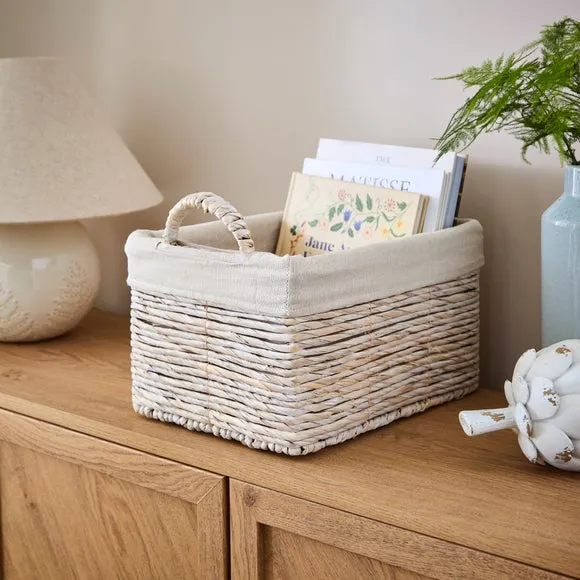 Rectangle Storage Basket - Whitewash, Wicker image
